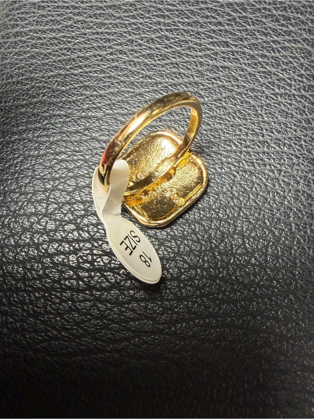 Gold-Tone Ring with light Pink Enamel CC Accent - Picture 4 of 6